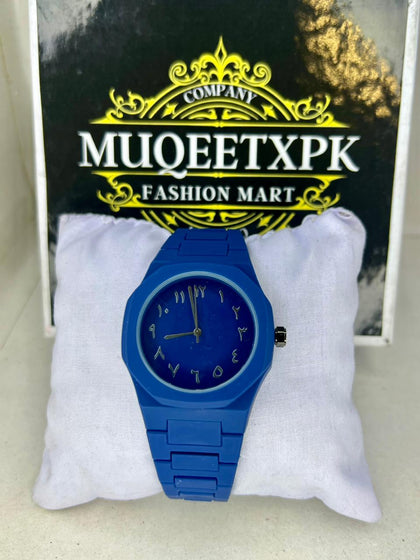 BLUE ARABIC WATCH WITH BLUE DILE HIGH DEMAND [PRIMIUM QUALITY]