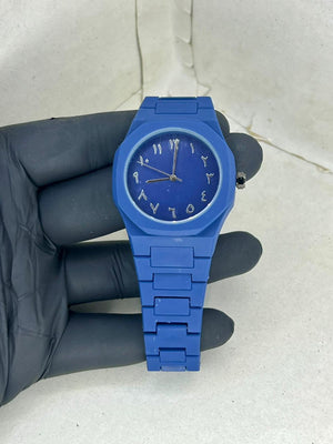BLUE ARABIC WATCH WITH BLUE DILE HIGH DEMAND [PRIMIUM QUALITY]