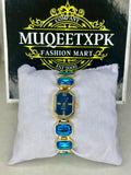 BLUE STONE DAIMOND GOLD+BLUE STRAP [PERIMIUM FEEL] HIGH QUALITY
