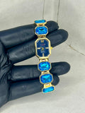 BLUE STONE DAIMOND GOLD+BLUE STRAP [PERIMIUM FEEL] HIGH QUALITY
