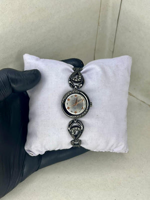 WHITE DILE BLACK STRAP WITH DAIMOND WORK ON STRAP [PERIMIUM NAKED] HIGH DEMAND