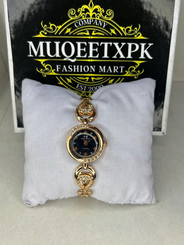 BLACK DILE GOLDEN STRAP WITH DAIMOND WORK STRAP [PERIMIUM NAKED] HIGH DEMAND