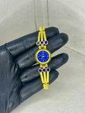 BLUE+GOLD COMBINATION BLUE DAIMOND IN STRAP BLUE DILE HIGH QUALITY