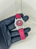 RED DILE+RED LATHER STRAP CRYSTAL DAIMOND WORK ON UPER SIDE [FULLY PERIMIUM] HIGH QUALITY