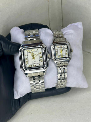 WHITE DILE SILVER STRAP GOLD+WHITE DILE [PERIMIUM FEEL] LOOK LIKE GOOD